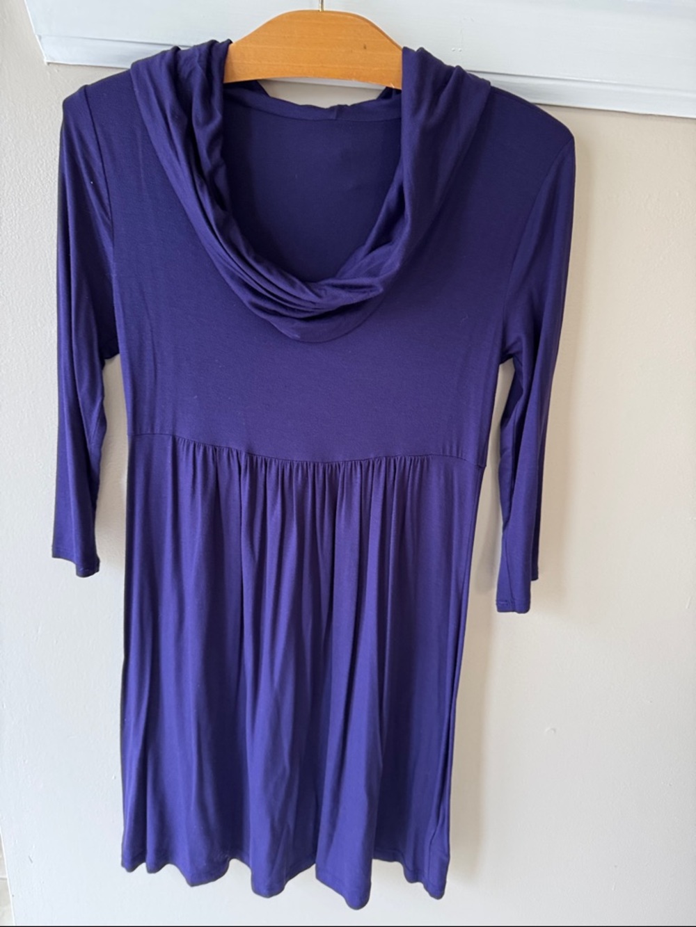 Bundle Of Three-Wrap & Fit Knit Dresses - Fuchsia, Purple, Patterned Black - Picture 5 of 11